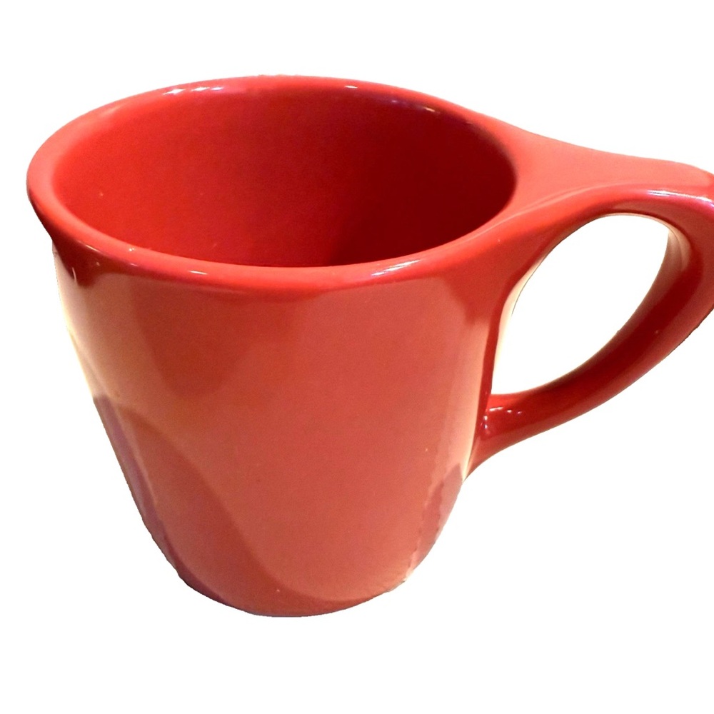 notNeutral 8 oz Porcelain Barista Tea Hot Chocolate Coffee Cup Mug Rhubarb Red
